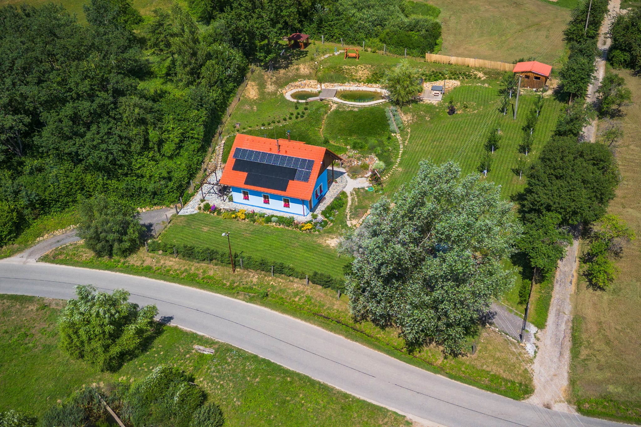 Letecký pohled na pozemek